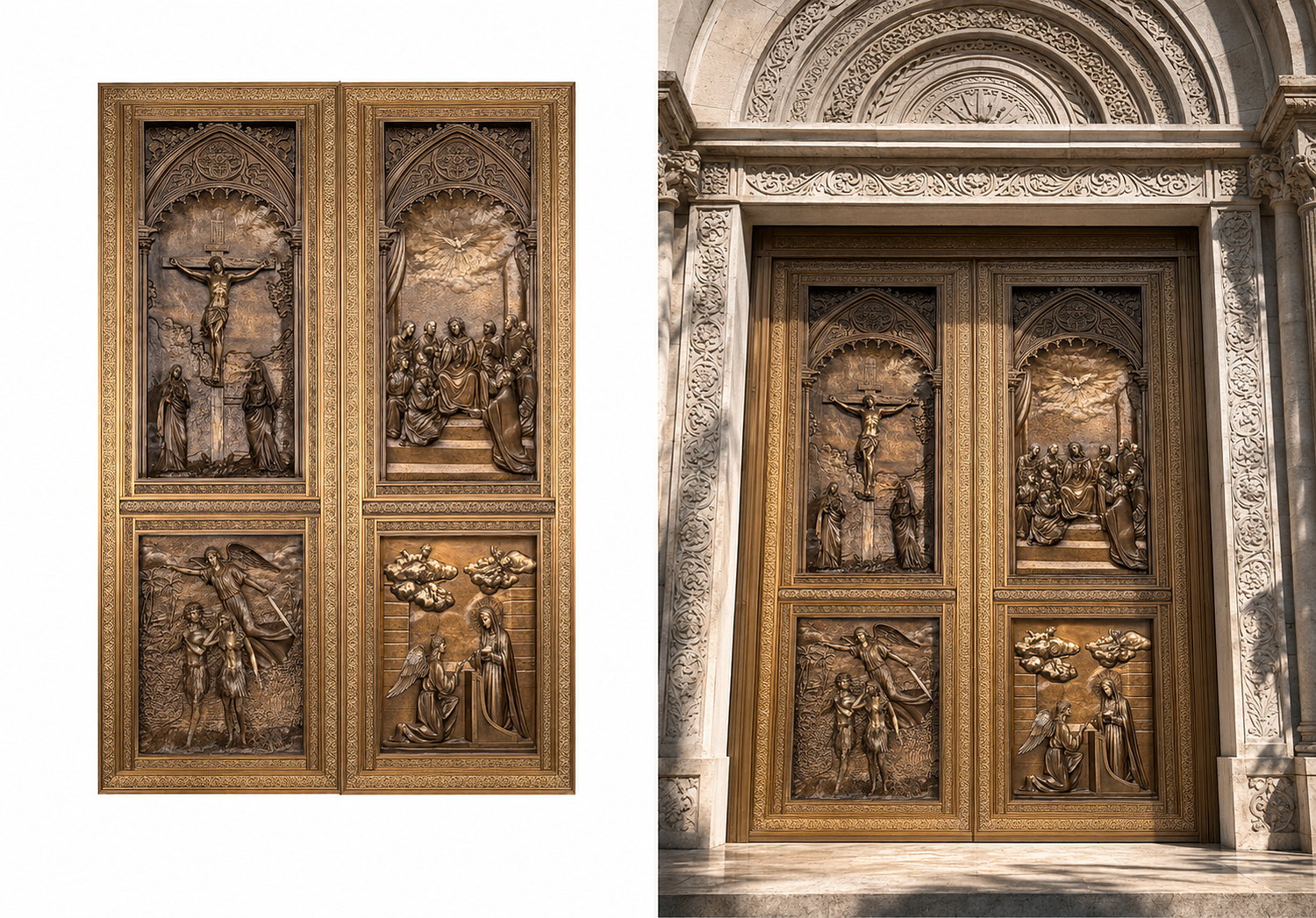 Custom church entrance door