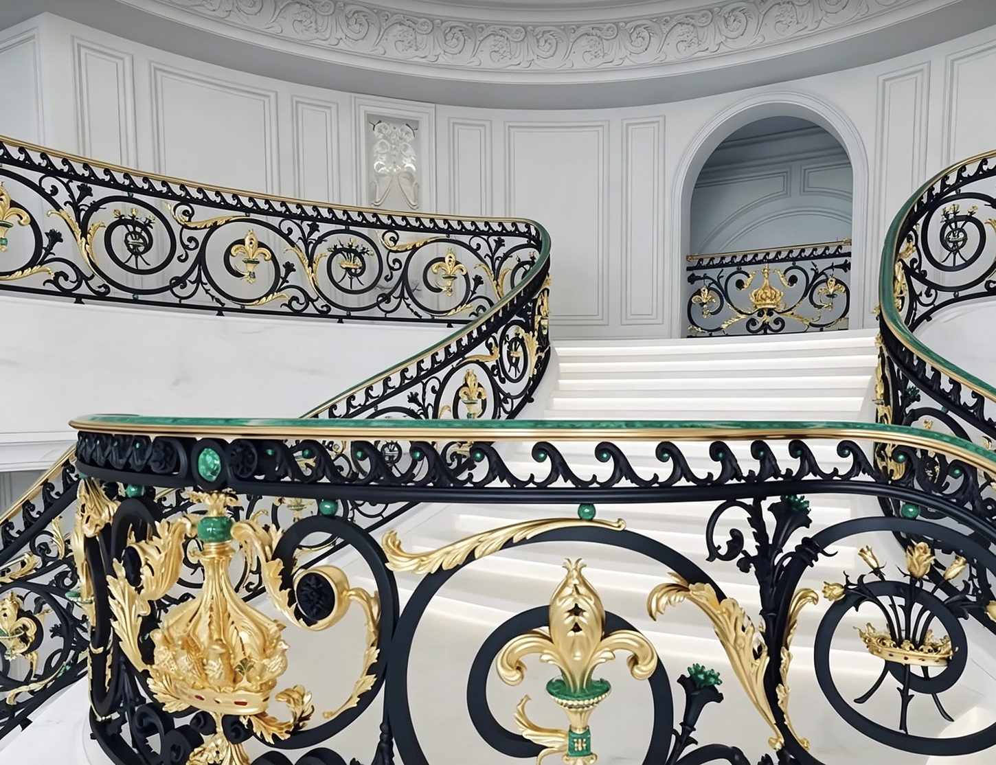 Luxury ram head railing detail