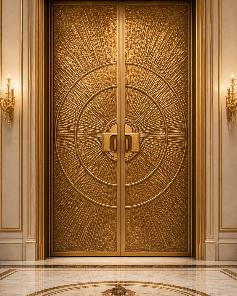 Luxury villa art copper door